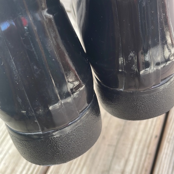 HUNTER Original Gloss Black.Rubber KNEE HIGH Wellies RUBBER Rain Boots Size 5 - Picture 8 of 14